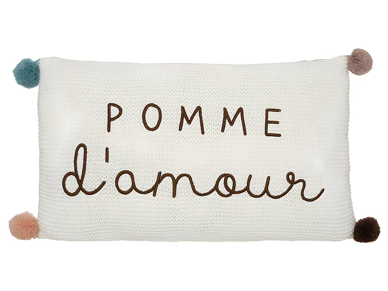 Coussin maille Pomme d'amour 50 x 30 cm