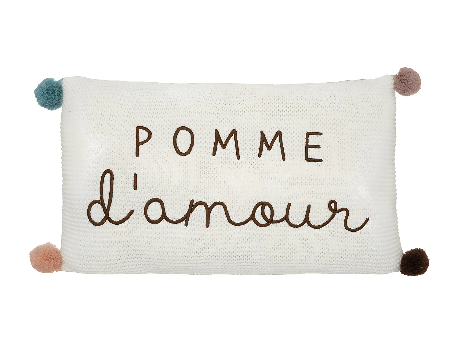 Coussin maille Pomme d'amour 50 x 30 cm