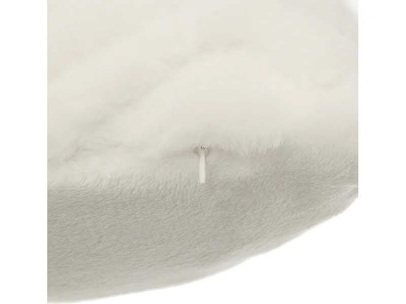 Coussin en Flanelle et Fourrure Blanche 45 x 45 cm