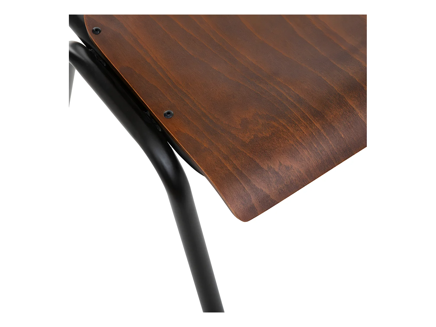 Chaise de table en Métal noir et Bois Marron