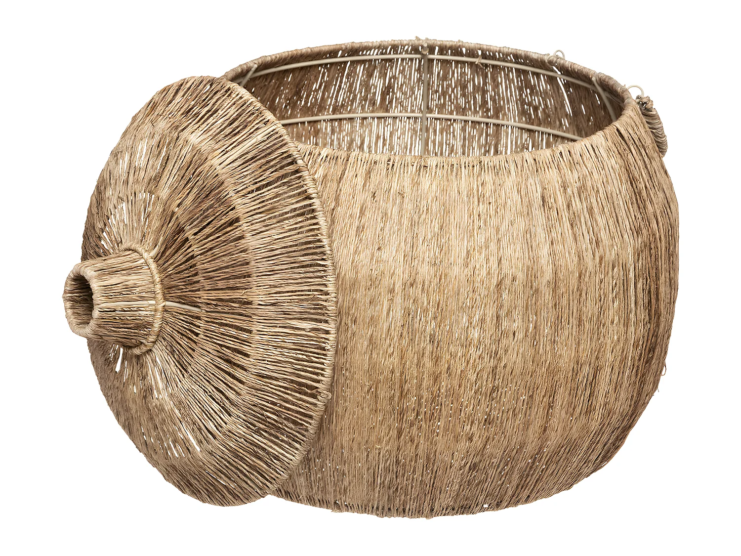 Set de 2 Paniers de rangement en Jute avec couvercle