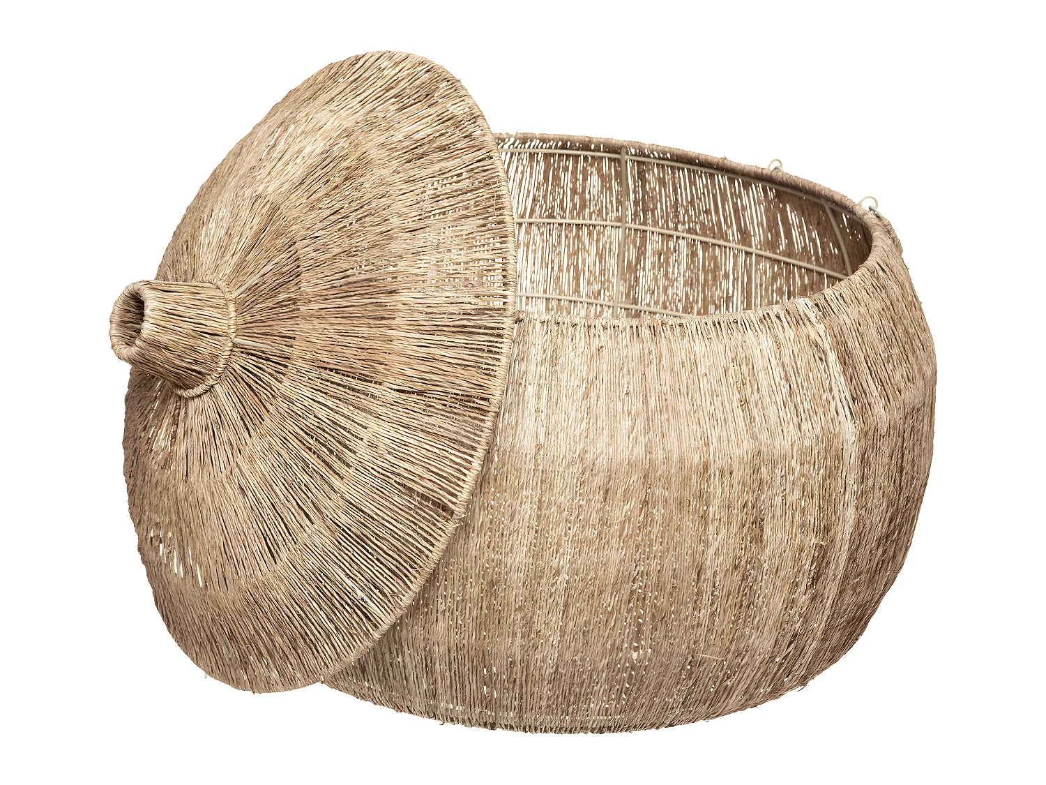 Set de 2 Paniers de rangement en Jute avec couvercle