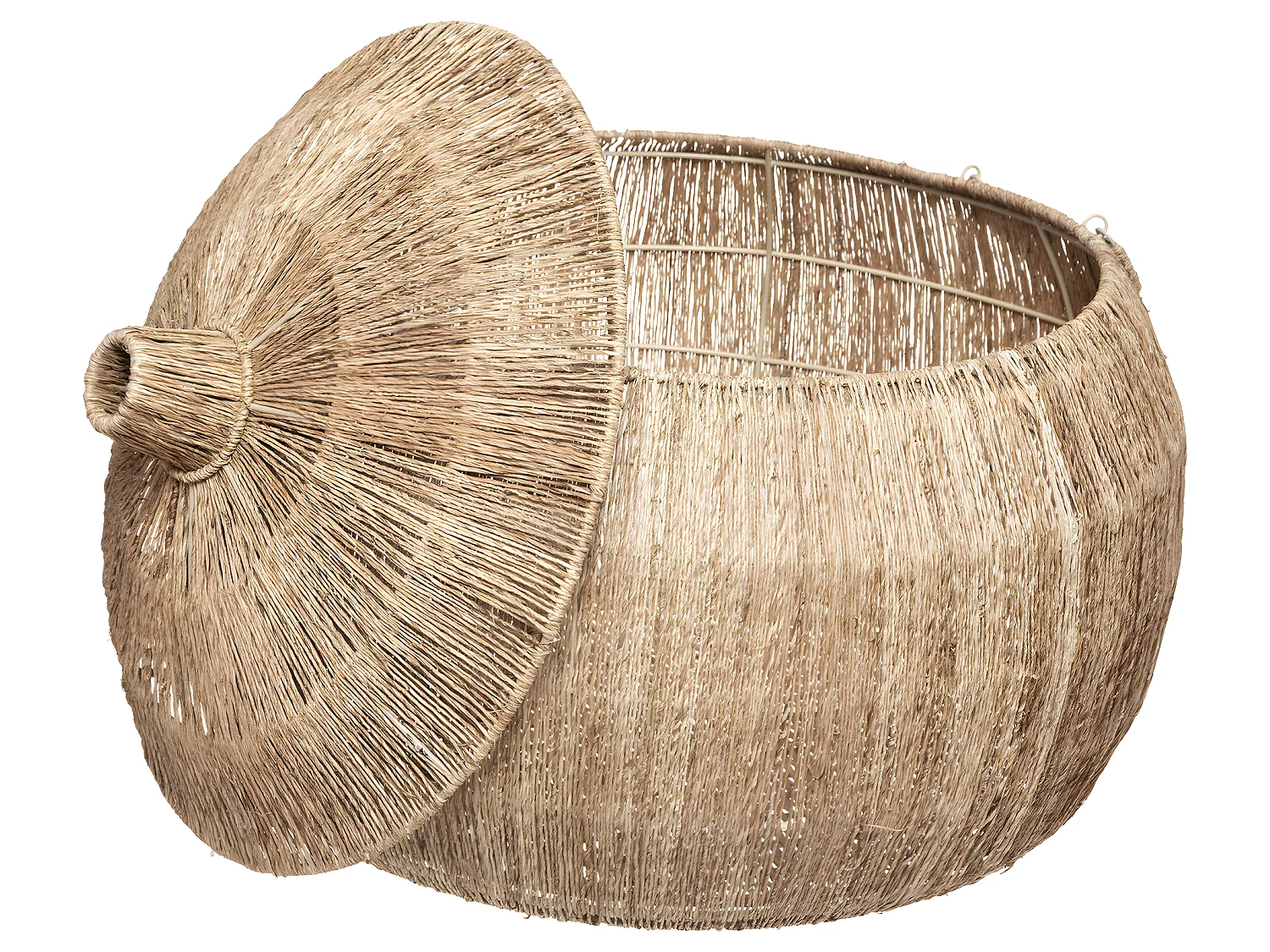 Set de 2 Paniers de rangement en Jute avec couvercle