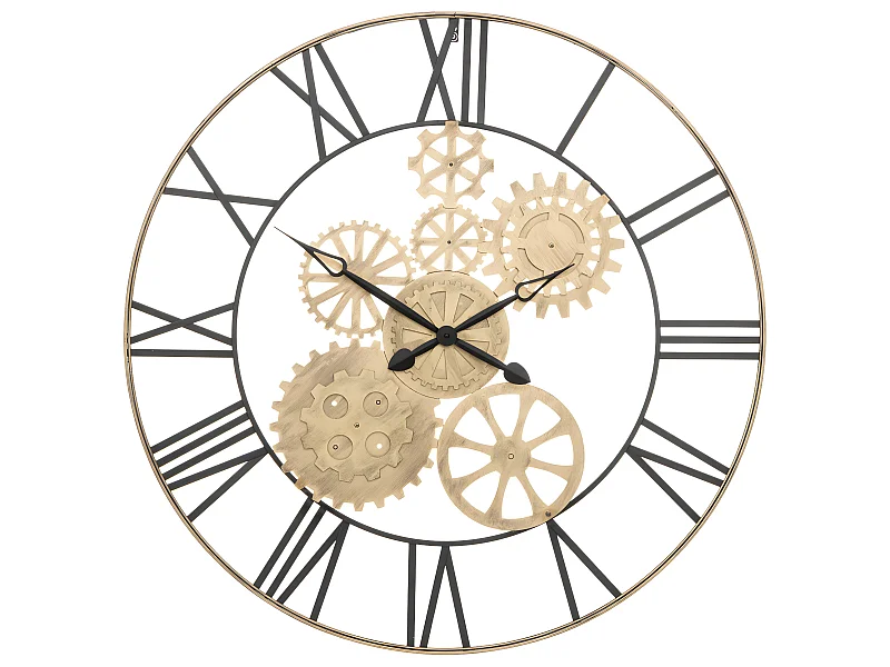 Große Goldene Metall Wanduhr D 90 cm Leise