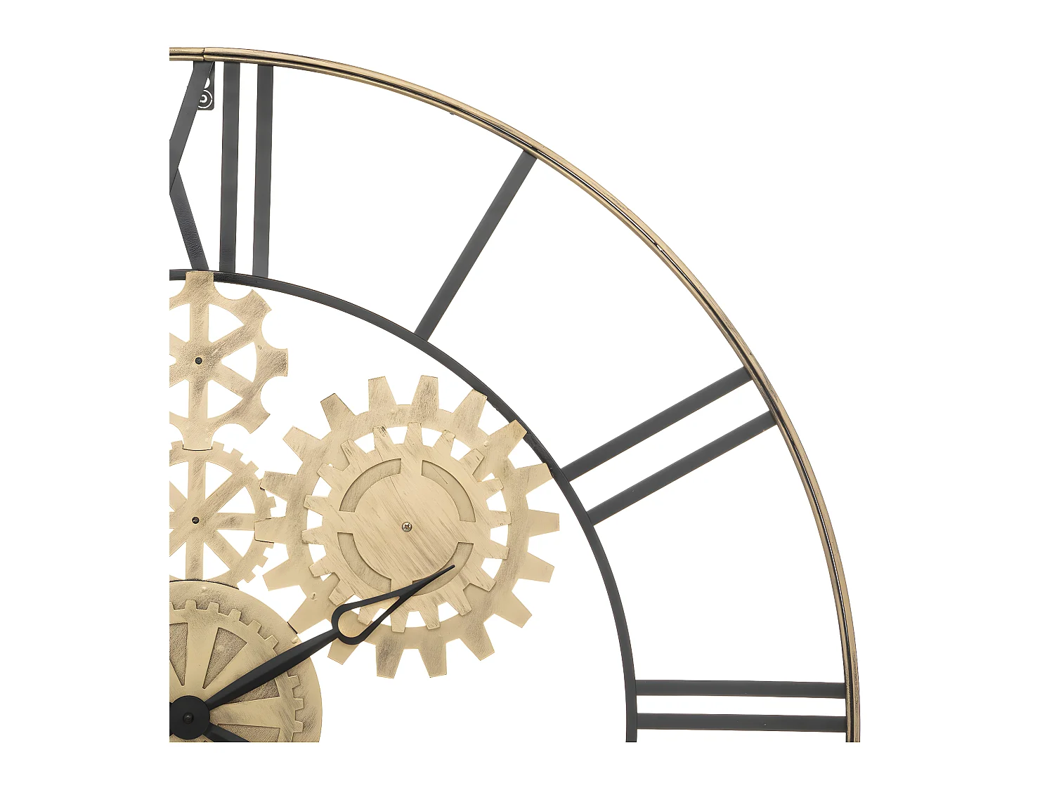 Duży Zegar Ścienny Metalowy Złoty D 90 cm Cichy