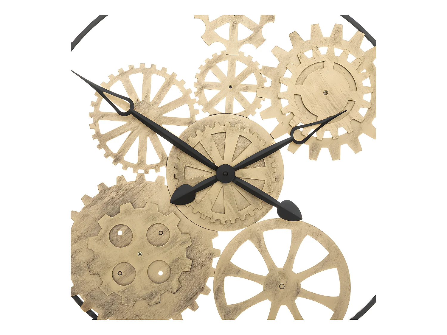 Duży Zegar Ścienny Metalowy Złoty D 90 cm Cichy