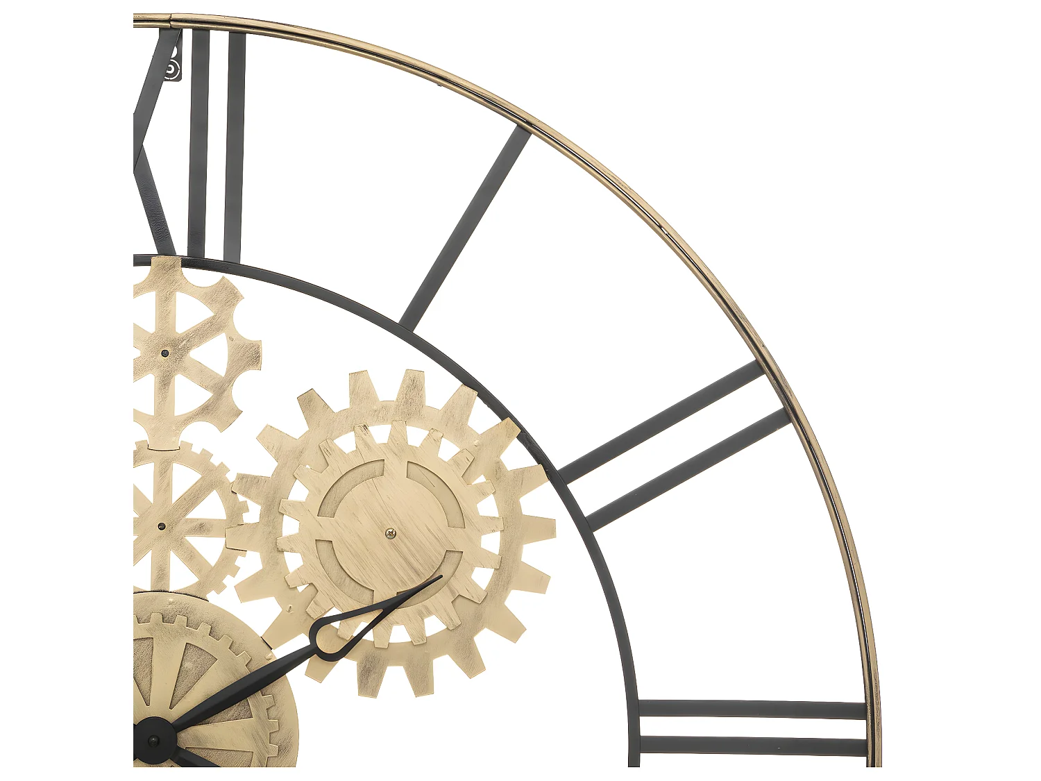 Gran Reloj de Pared de Metal Dorado D 90 cm Silencioso