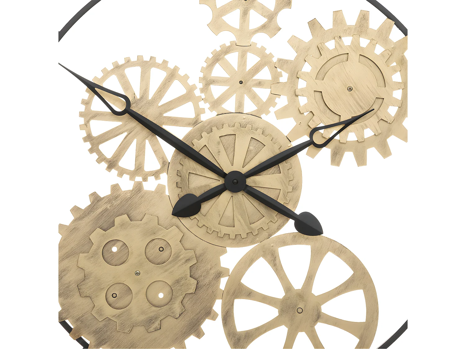 Gran Reloj de Pared de Metal Dorado D 90 cm Silencioso