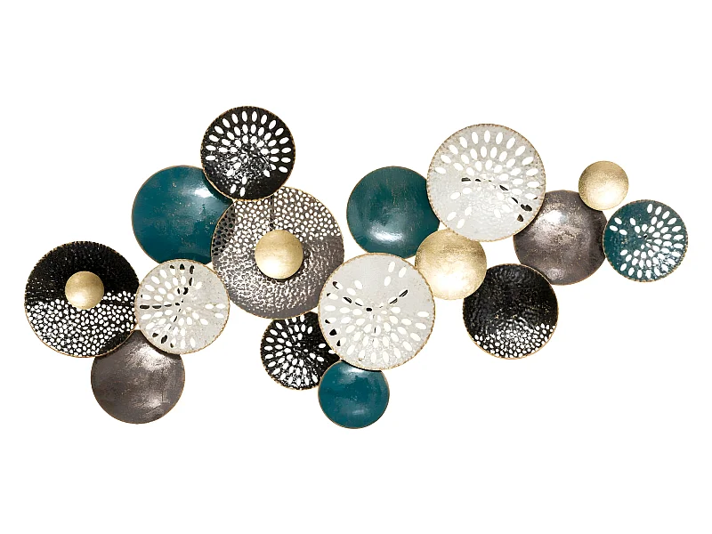 Déco murale Ronds en métal multicolore 135 x 67 cm