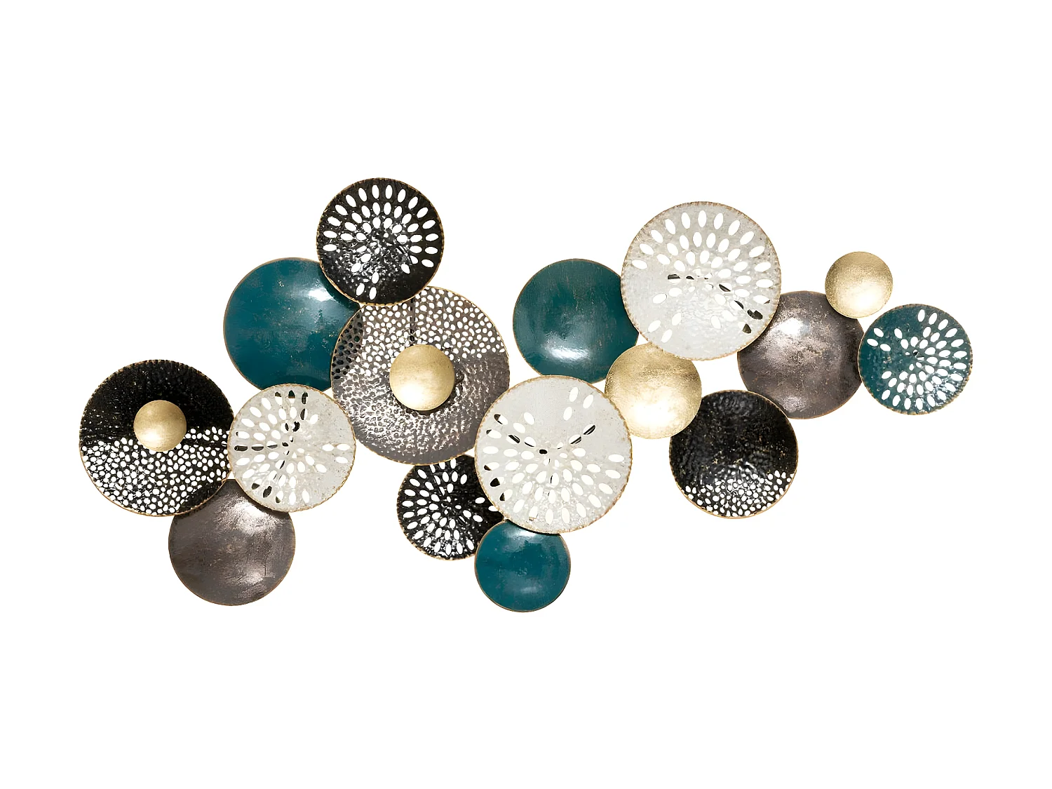 Déco murale Ronds en métal multicolore 135 x 67 cm