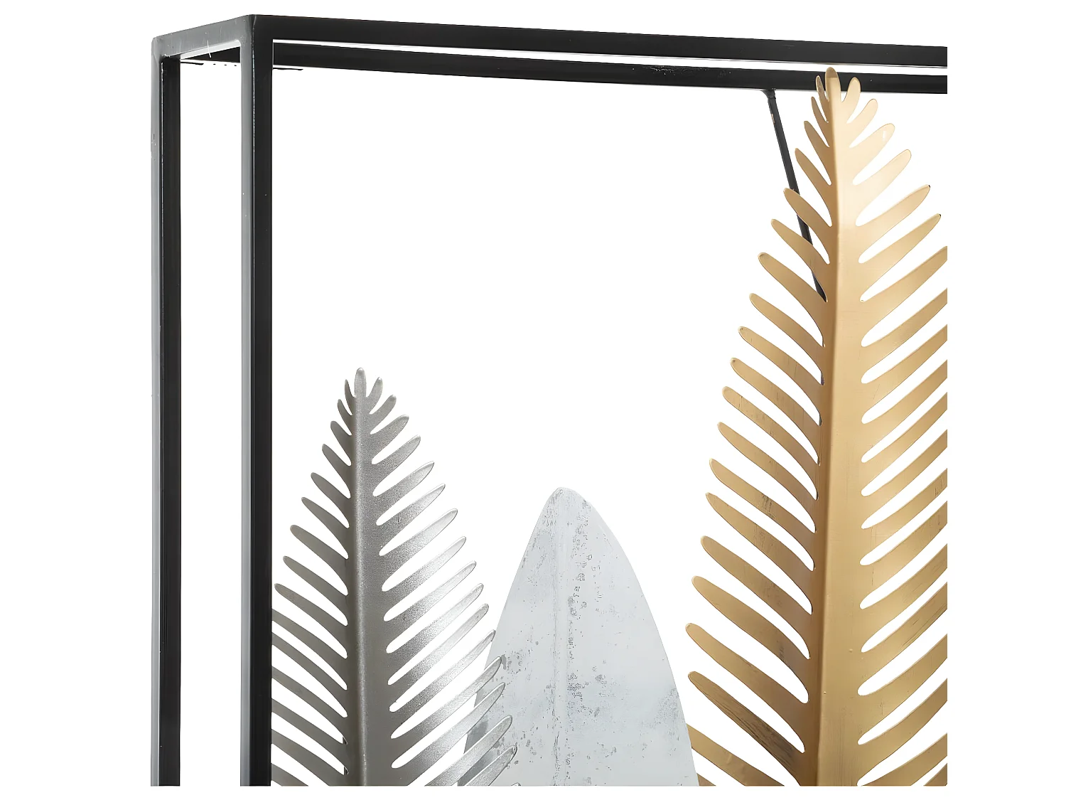 Déco murale Feuilles en métal noire et doré 134 x 68 cm