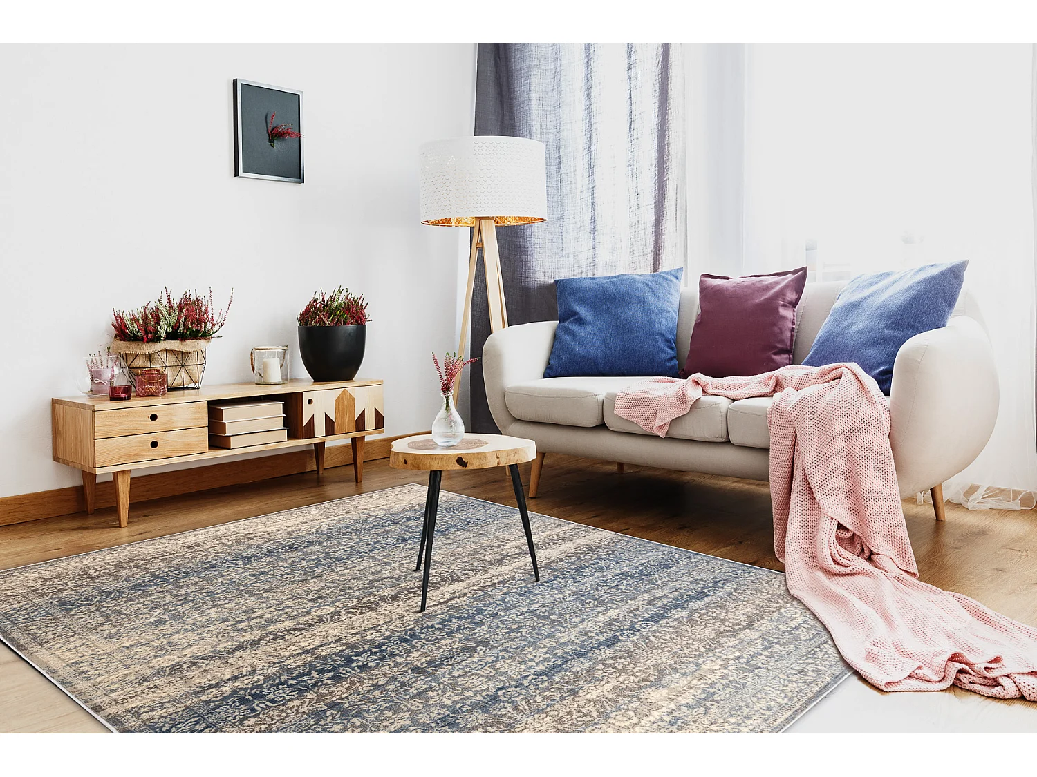 Tapijt NAIN Ornament vintage 7594/51955 beige / blauw 160x230 cm