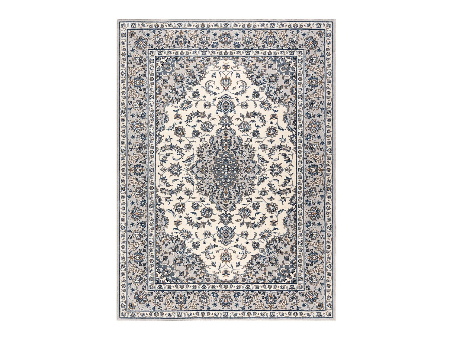 Tapijt NAIN Frame ornament 7335/51935 beige / marineblauw 120x170 cm