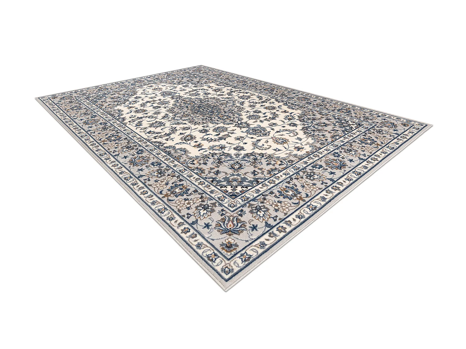 Tapijt NAIN Frame ornament 7335/51935 beige / marineblauw 120x170 cm