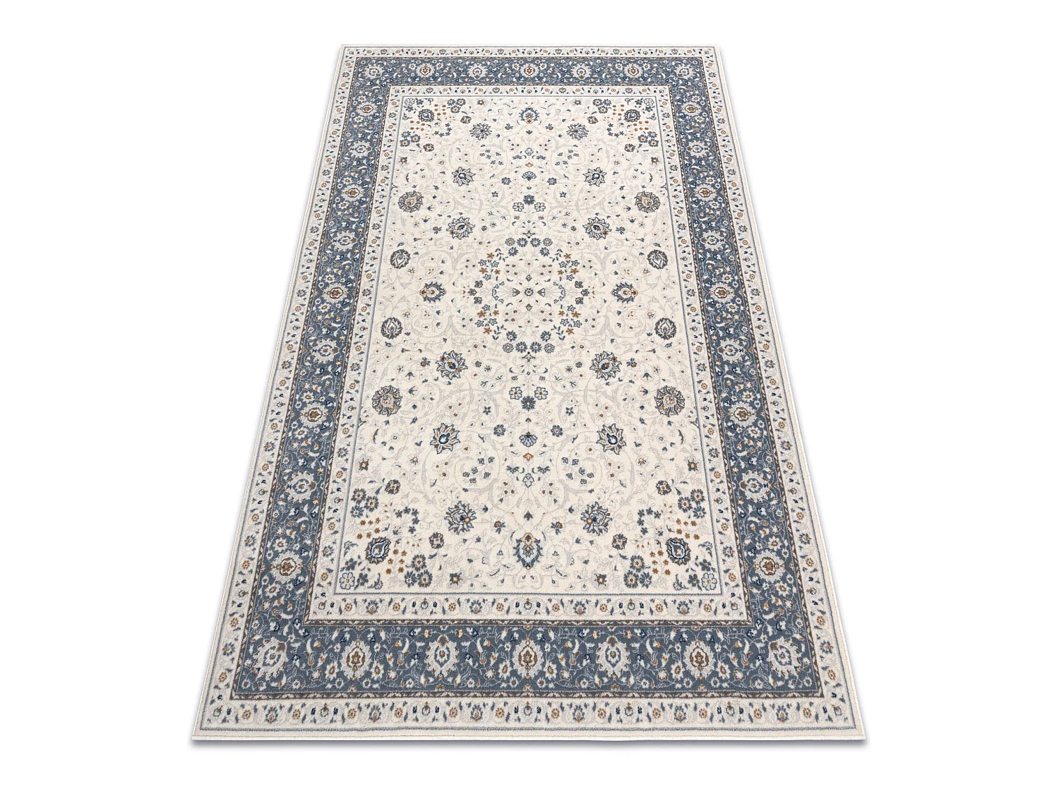 Tapijt NAIN Frame ornament 7179/51943 beige / marineblauw 120x170 cm