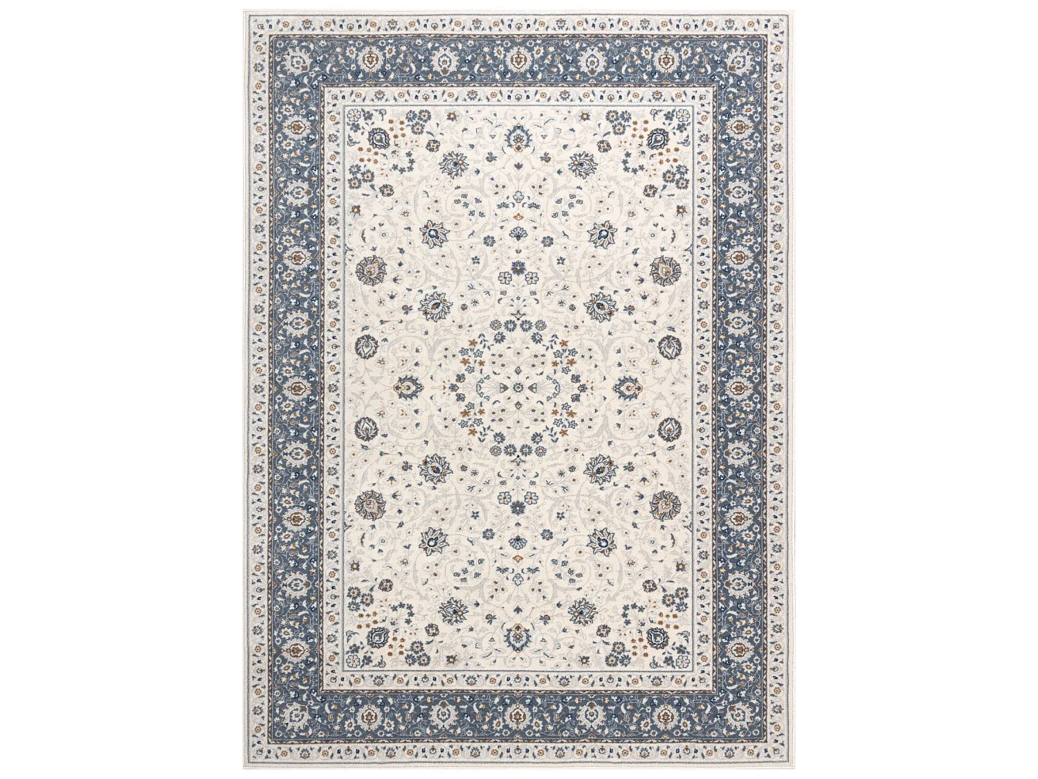 Tapijt NAIN Frame ornament 7179/51943 beige / marineblauw 120x170 cm