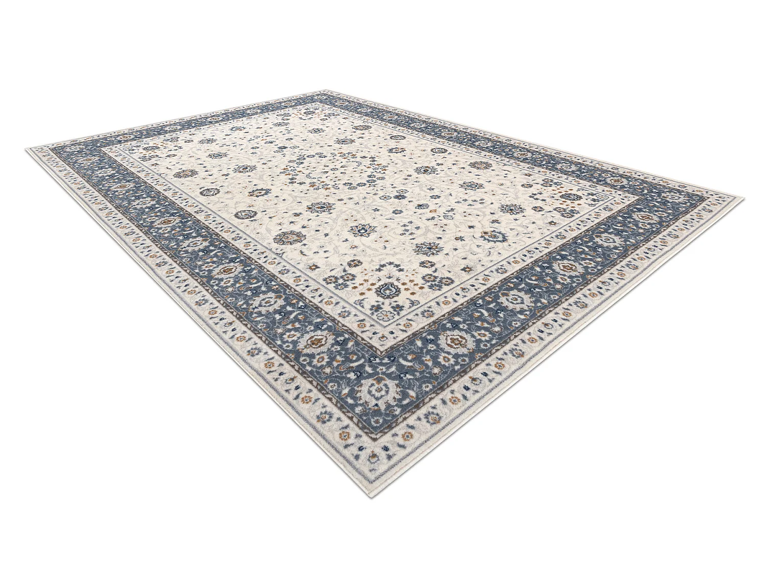 Tapijt NAIN Frame ornament 7179/51943 beige / marineblauw 120x170 cm