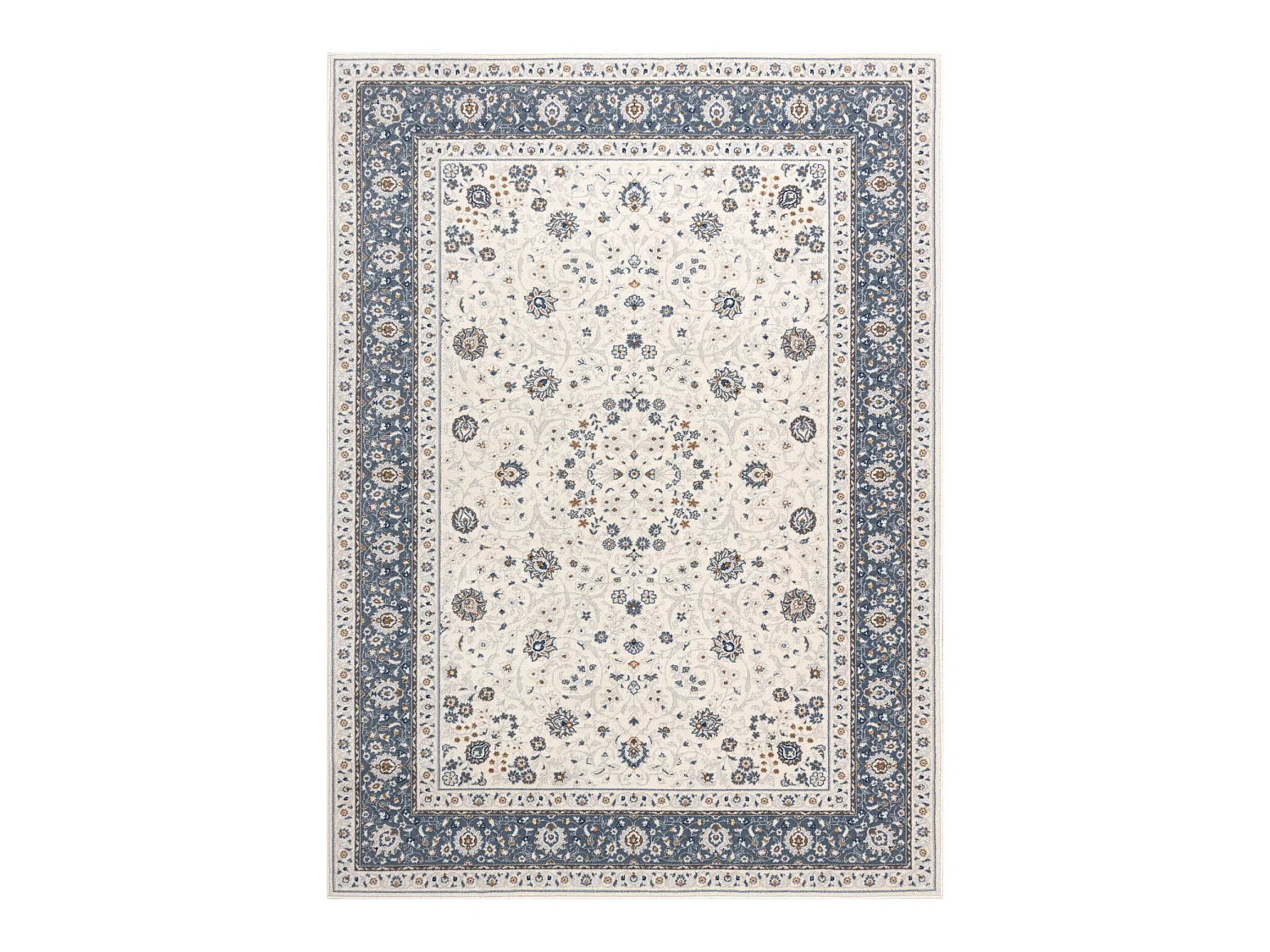 Tapijt NAIN Frame ornament 7179/51943 beige / marineblauw 120x170 cm