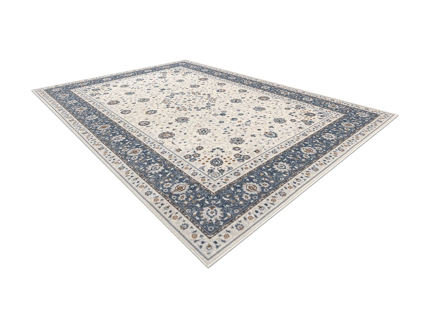 Tapijt NAIN Frame ornament 7179/51943 beige / marineblauw 120x170 cm