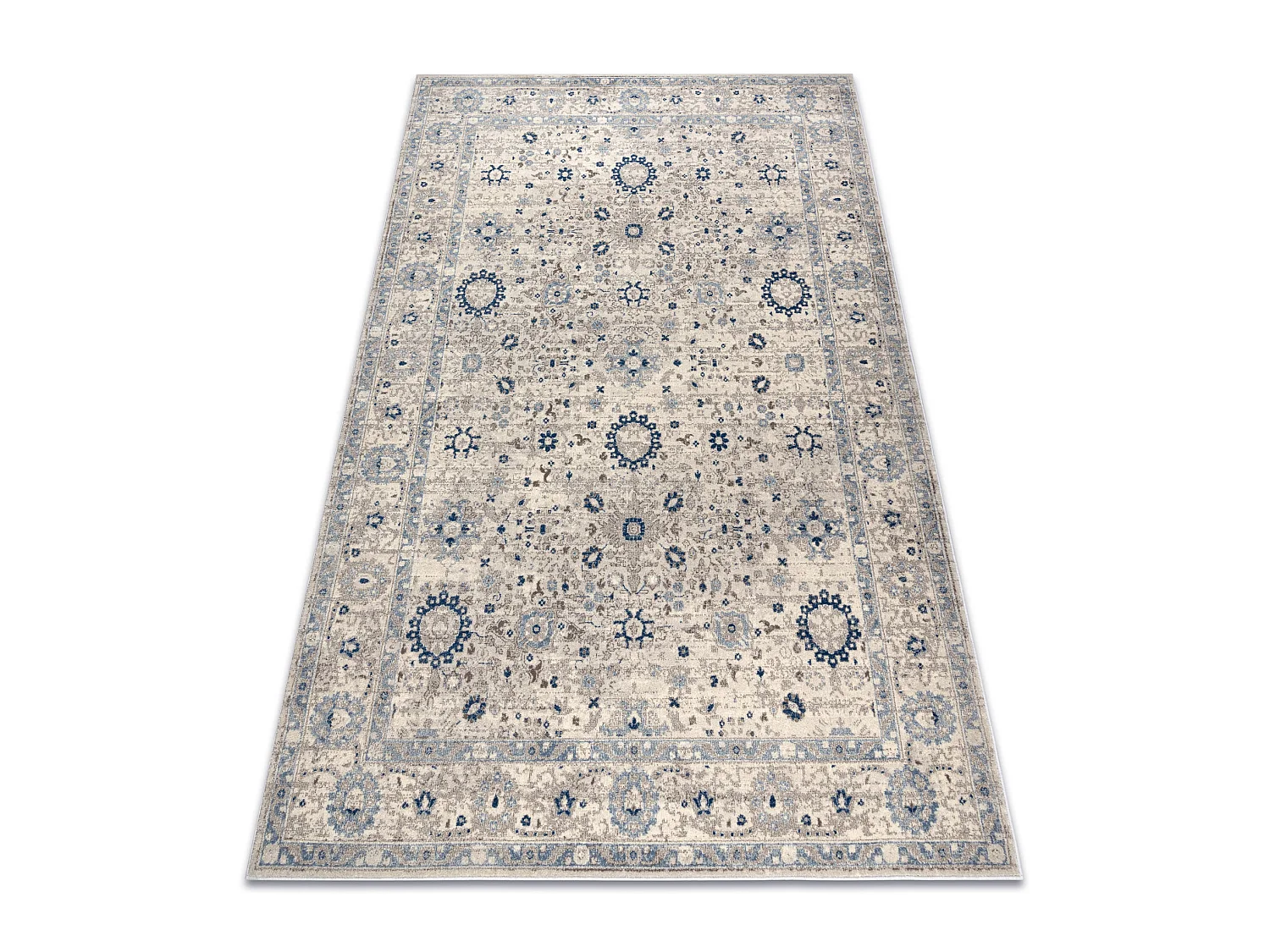 Tapis NAIN Cadre ornement 7586/51935 beige / bleu foncé 240x340 cm