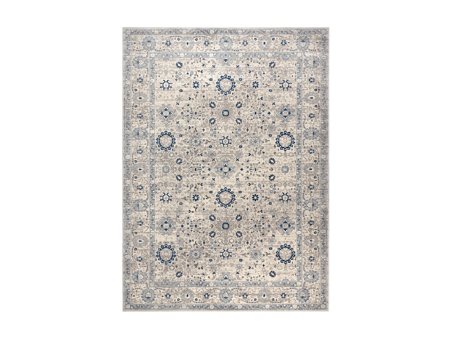 Tapis NAIN Cadre ornement 7586/51935 beige / bleu foncé 240x340 cm