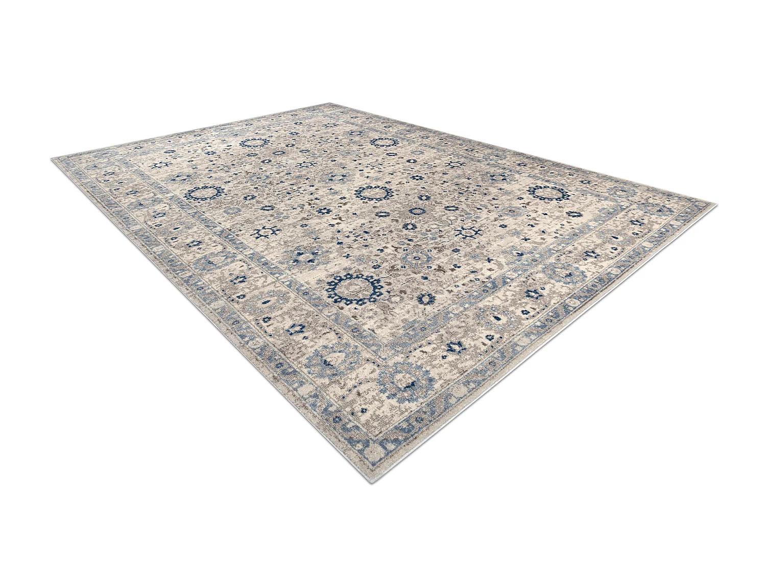 Tapis NAIN Cadre ornement 7586/51935 beige / bleu foncé 240x340 cm