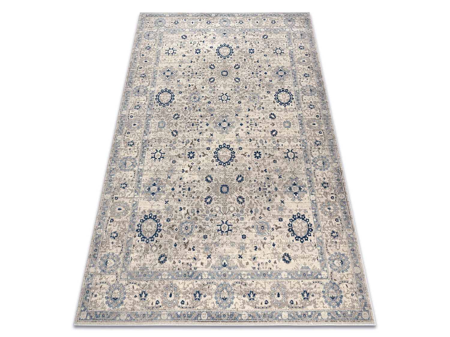 Tapis NAIN Cadre ornement 7586/51935 beige / bleu foncé 240x340 cm