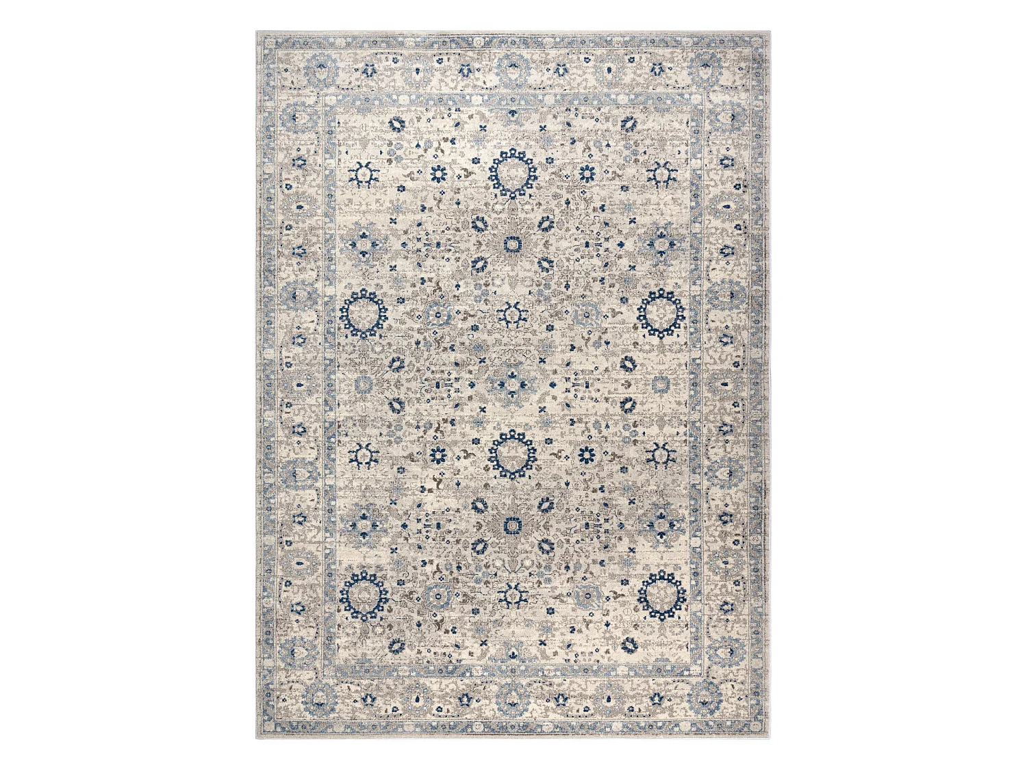 Tapis NAIN Cadre ornement 7586/51935 beige / bleu foncé 240x340 cm