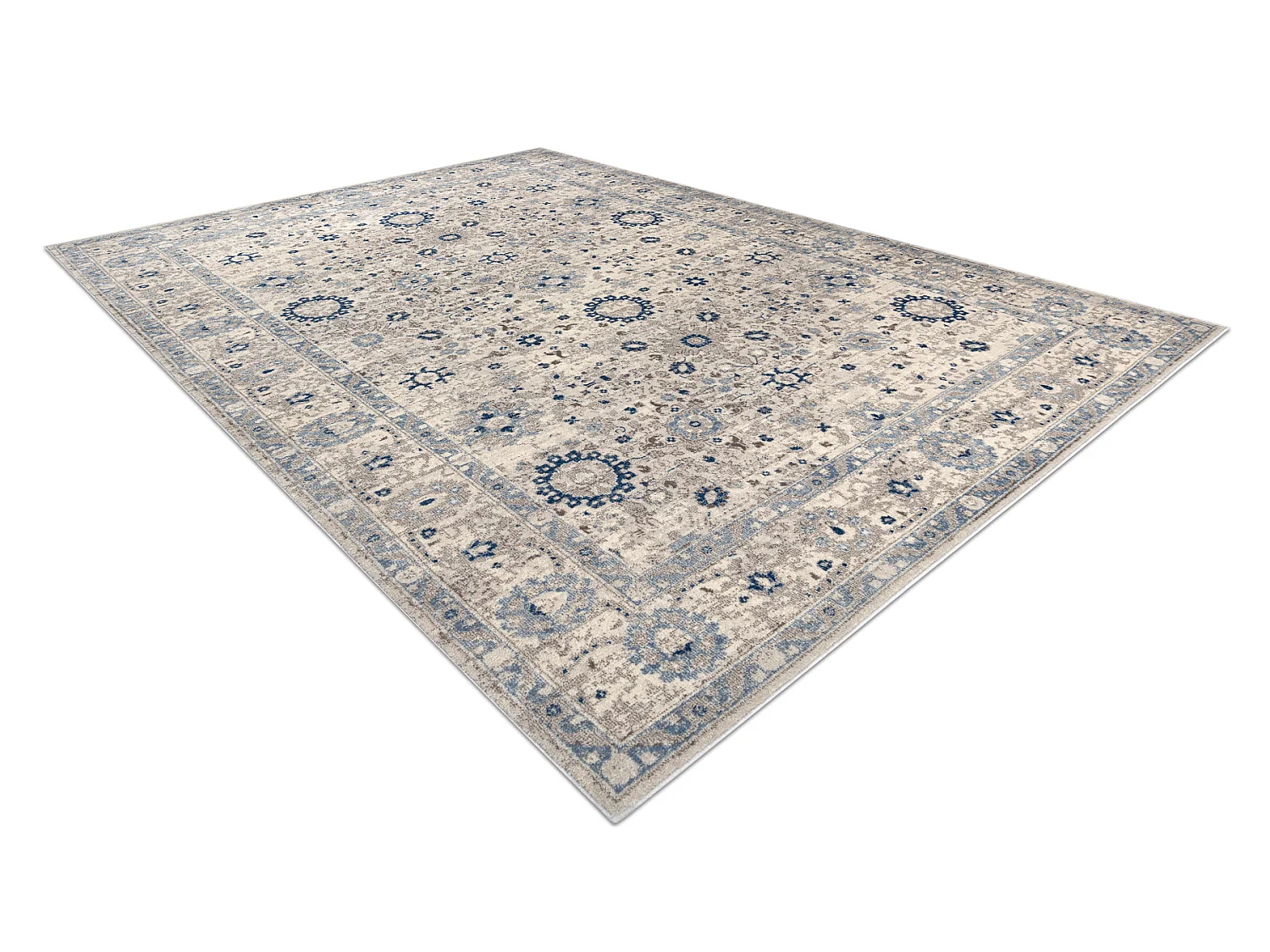 Tapis NAIN Cadre ornement 7586/51935 beige / bleu foncé 240x340 cm