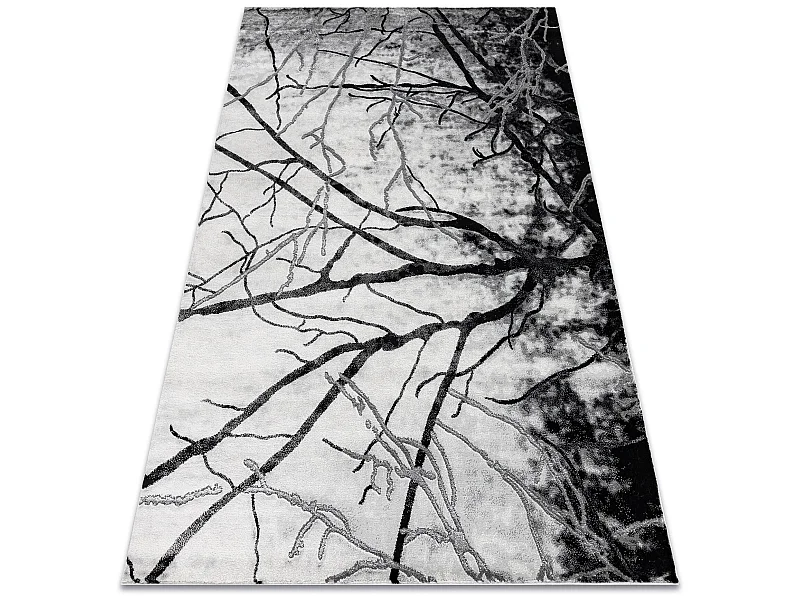 Tapis EMERALD exclusif 3820 glamour, élégant arbre argent  280x370 cm