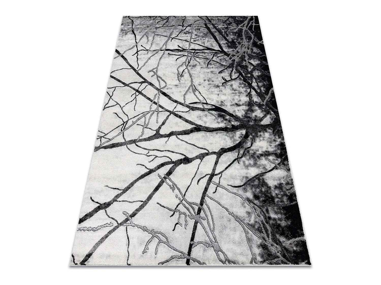 Tapis EMERALD exclusif 3820 glamour, élégant arbre argent  280x370 cm