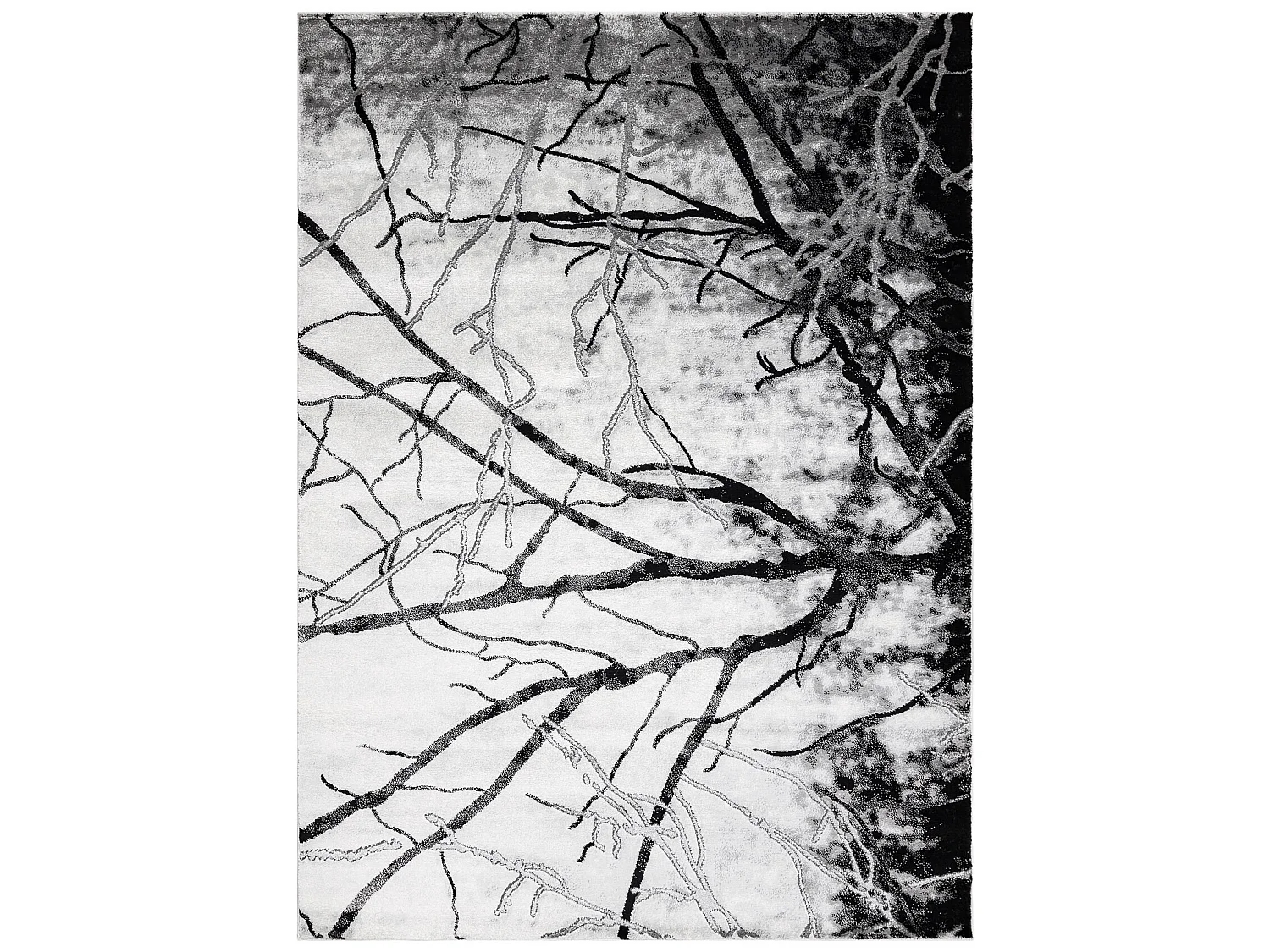 Tapis EMERALD exclusif 3820 glamour, élégant arbre argent  280x370 cm