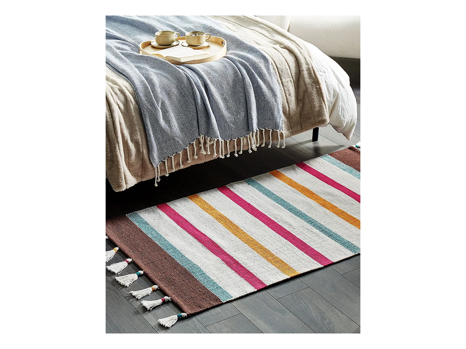 Vloerkleed katoen meerkleurig 80 x 150 cm HISARLI