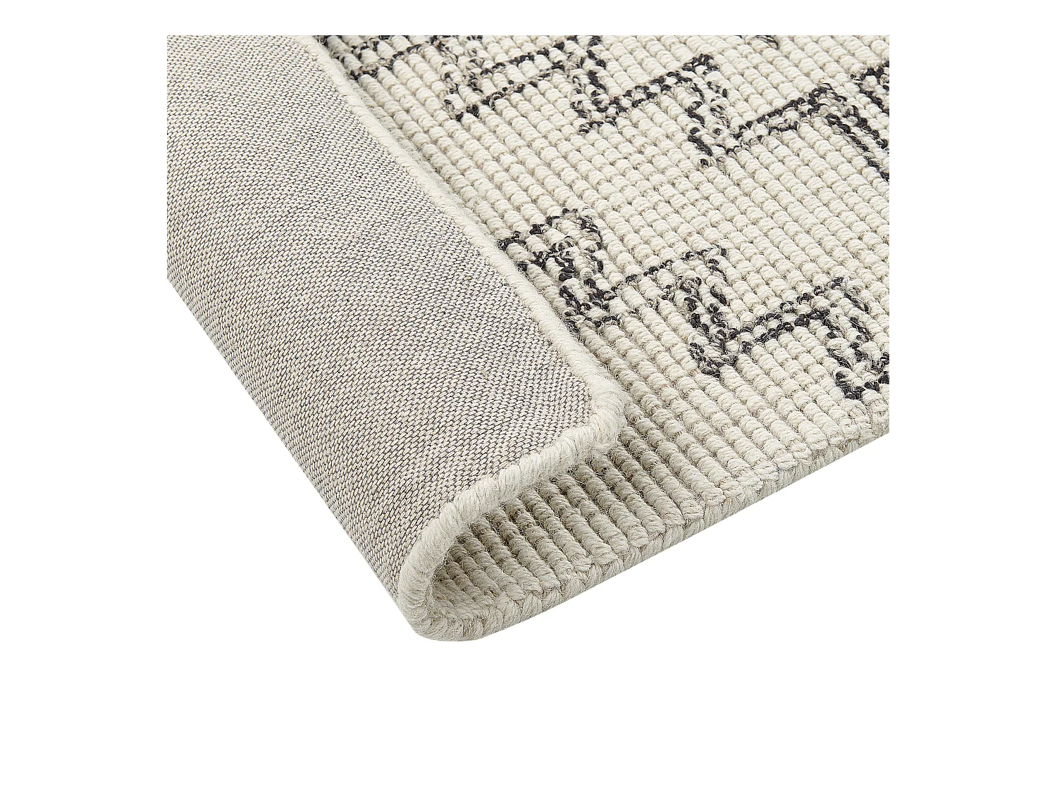 Tappeto lana beige chiaro e nero 140 x 200 cm URLA