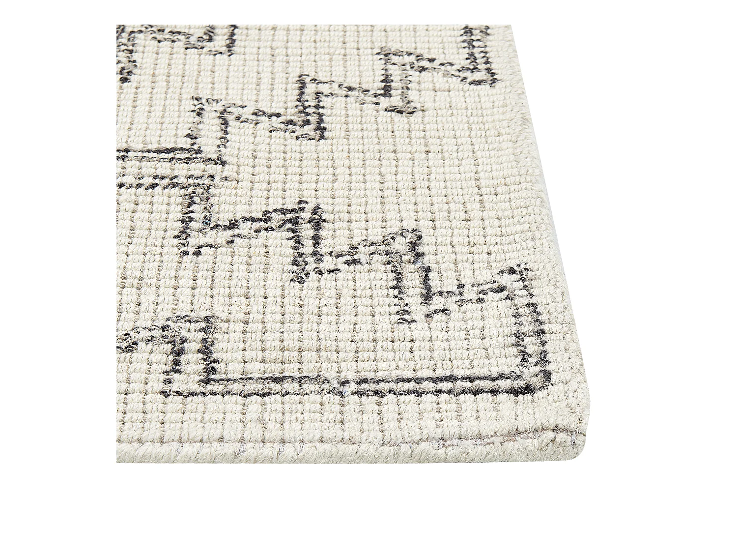 Tappeto lana beige chiaro e nero 140 x 200 cm URLA