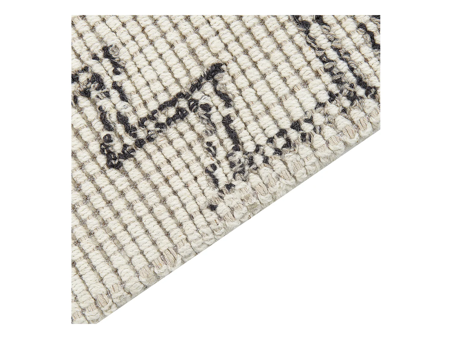 Tappeto lana beige chiaro e nero 140 x 200 cm URLA