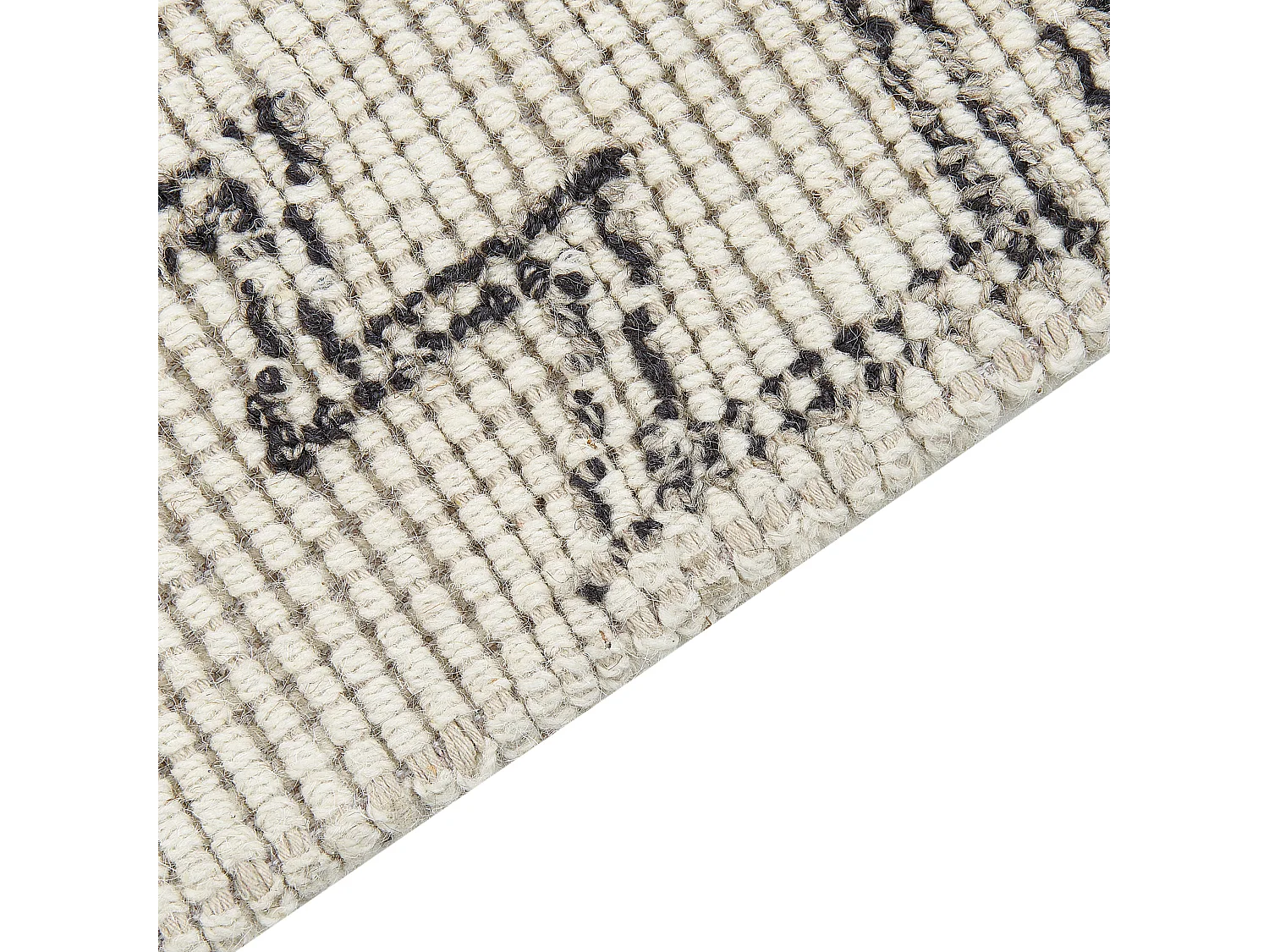 Moderner Wollteppich geometrisches Muster 140 x 200 cm beige / schwarz URLA