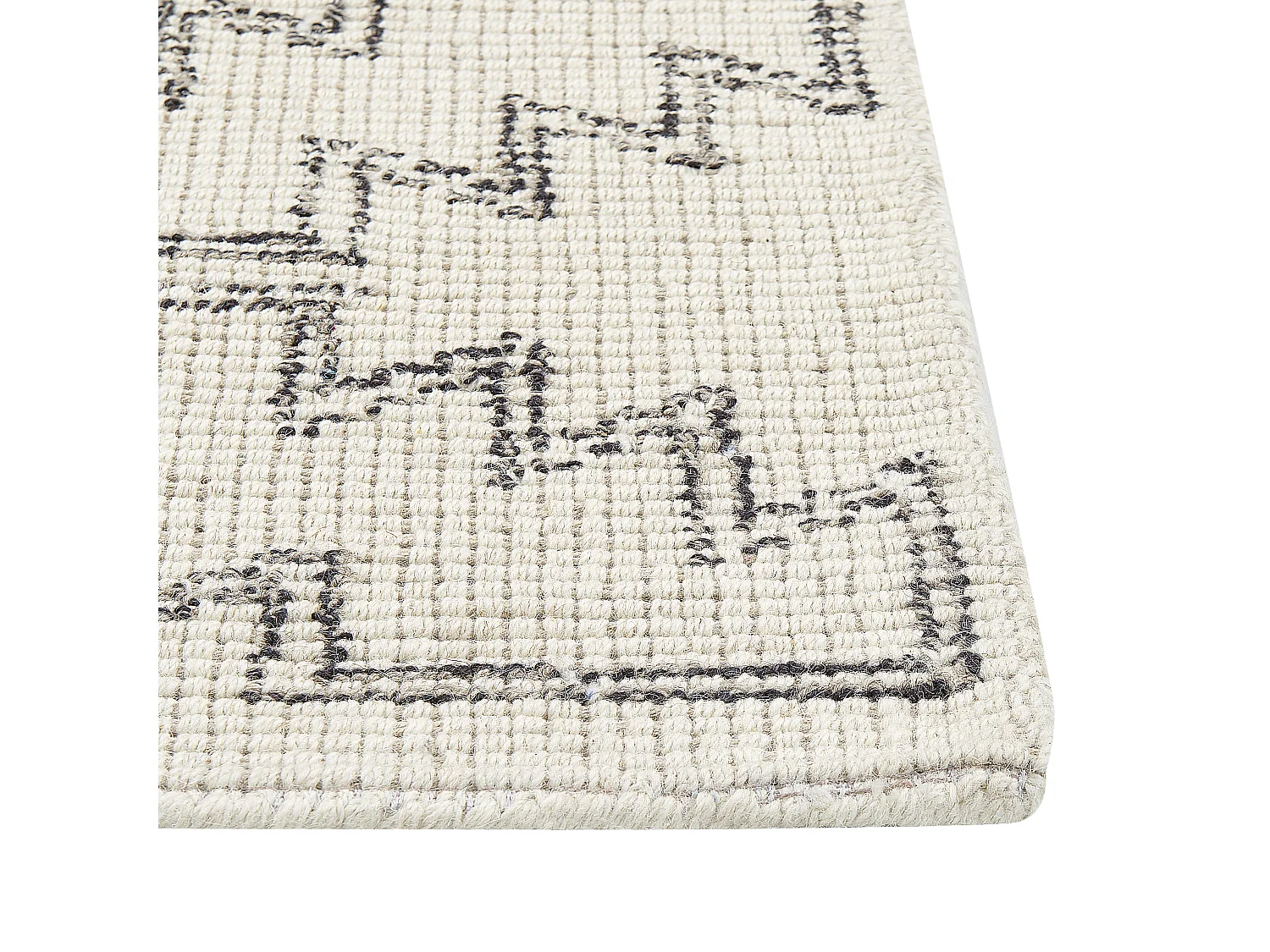 Tapis en laine beige et noir 80 x 150 cm URLA