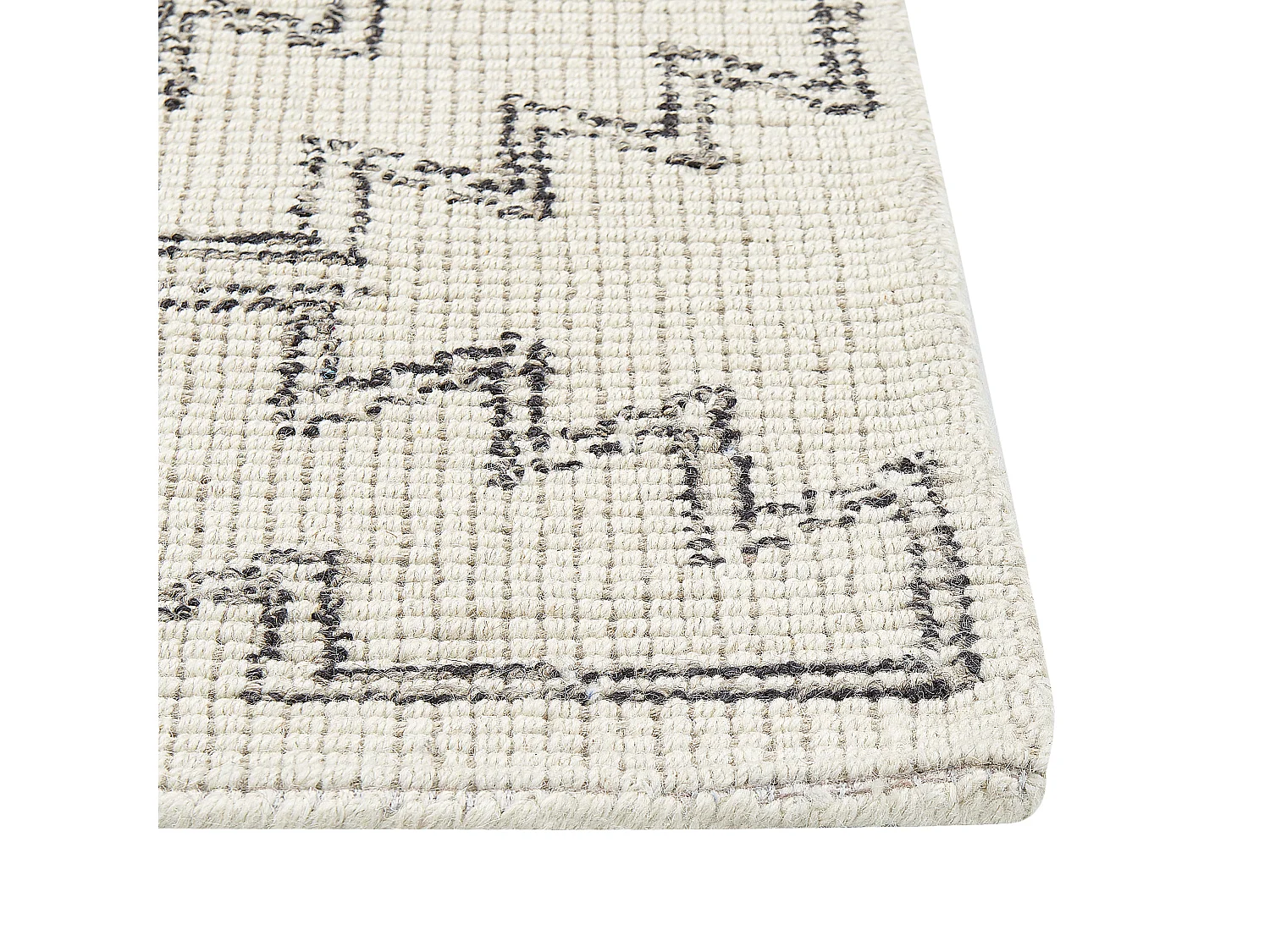 Tapis en laine beige et noir 80 x 150 cm URLA