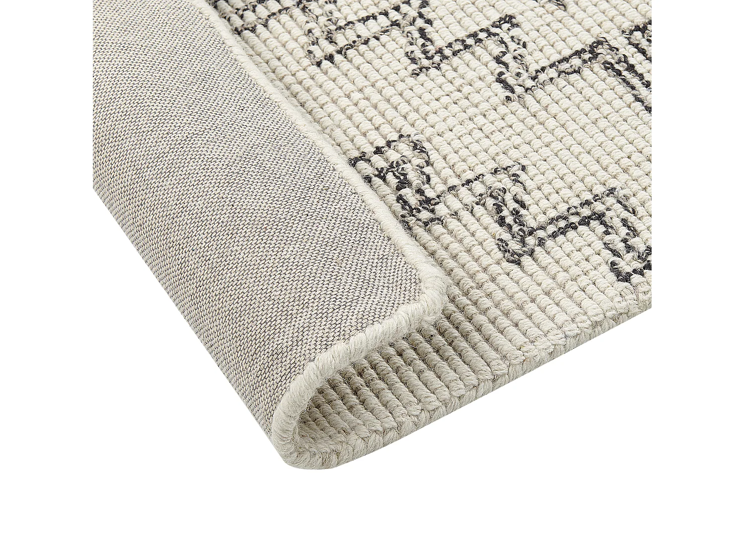 Tapis en laine beige et noir 80 x 150 cm URLA