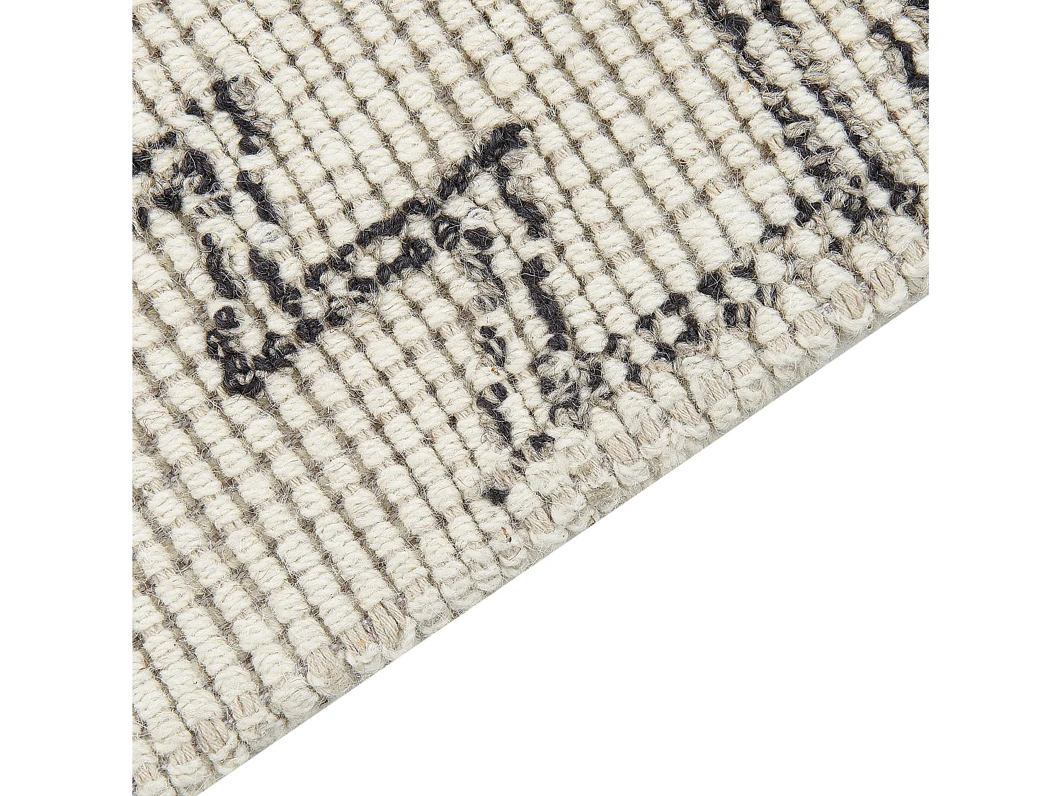 Tapis en laine beige et noir 80 x 150 cm URLA
