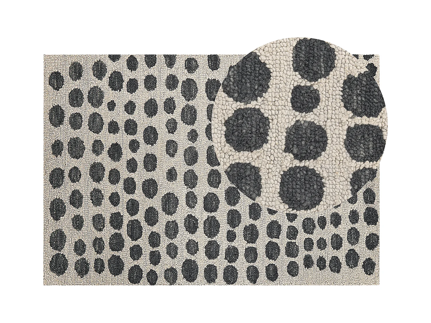 Vloerkleed wol beige/zwart 140 x 200 cm HAVRAN