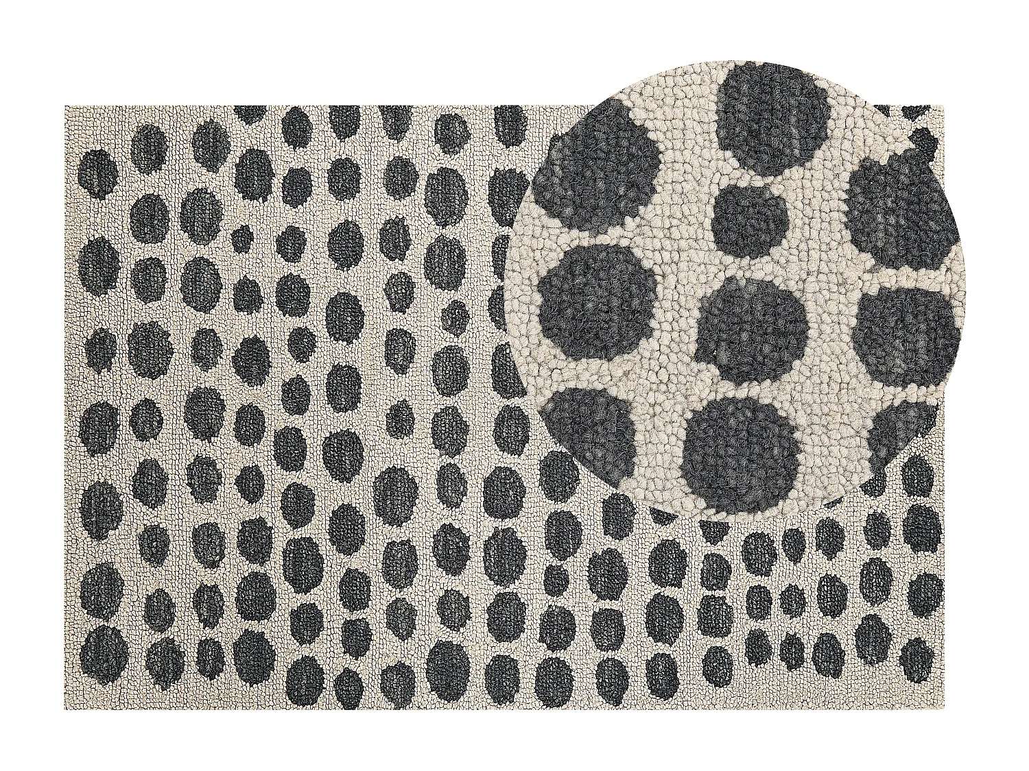 Tapis HAVRAN Noir/blanc 140 x 200 cm Laine