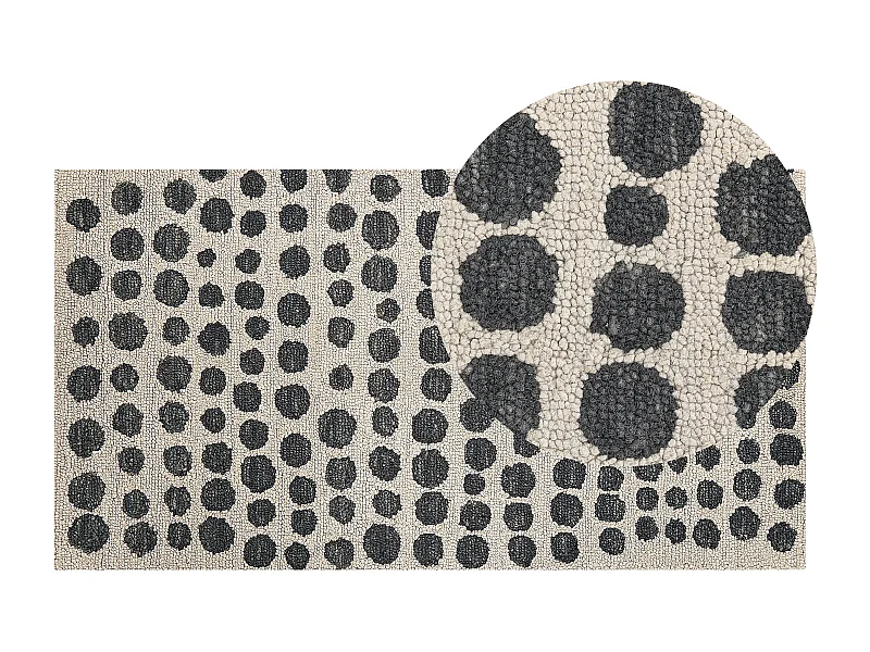 Tapis HAVRAN Noir/blanc 80 x 150 cm Laine