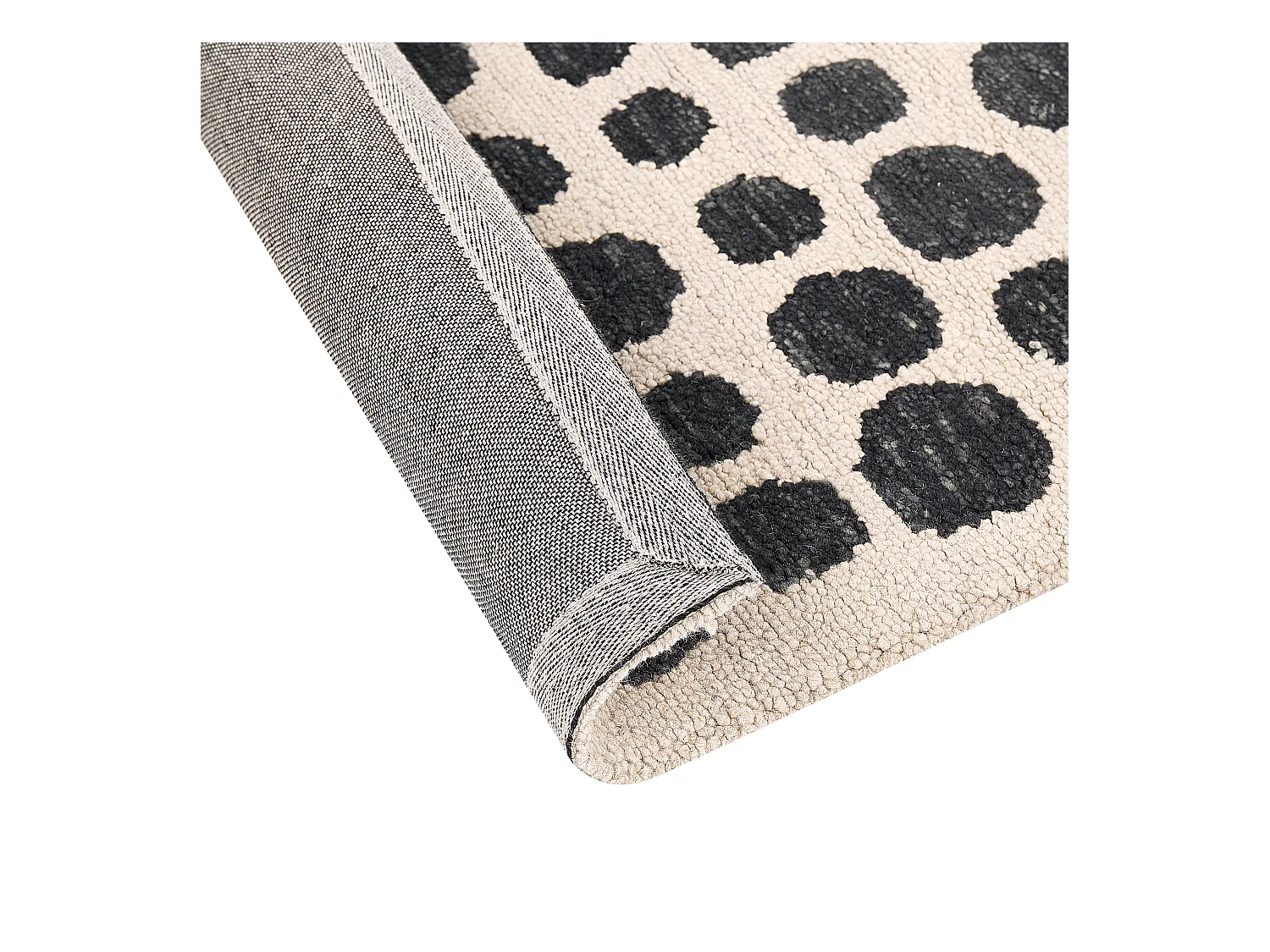 Vloerkleed wol beige/zwart 160 x 230 cm HAVRAN