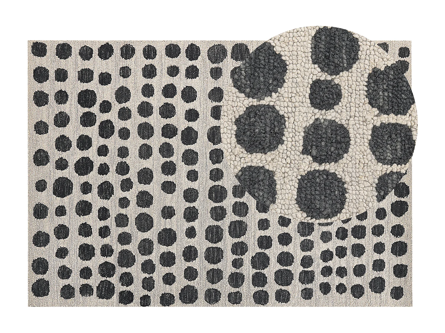 Vloerkleed wol beige/zwart 160 x 230 cm HAVRAN