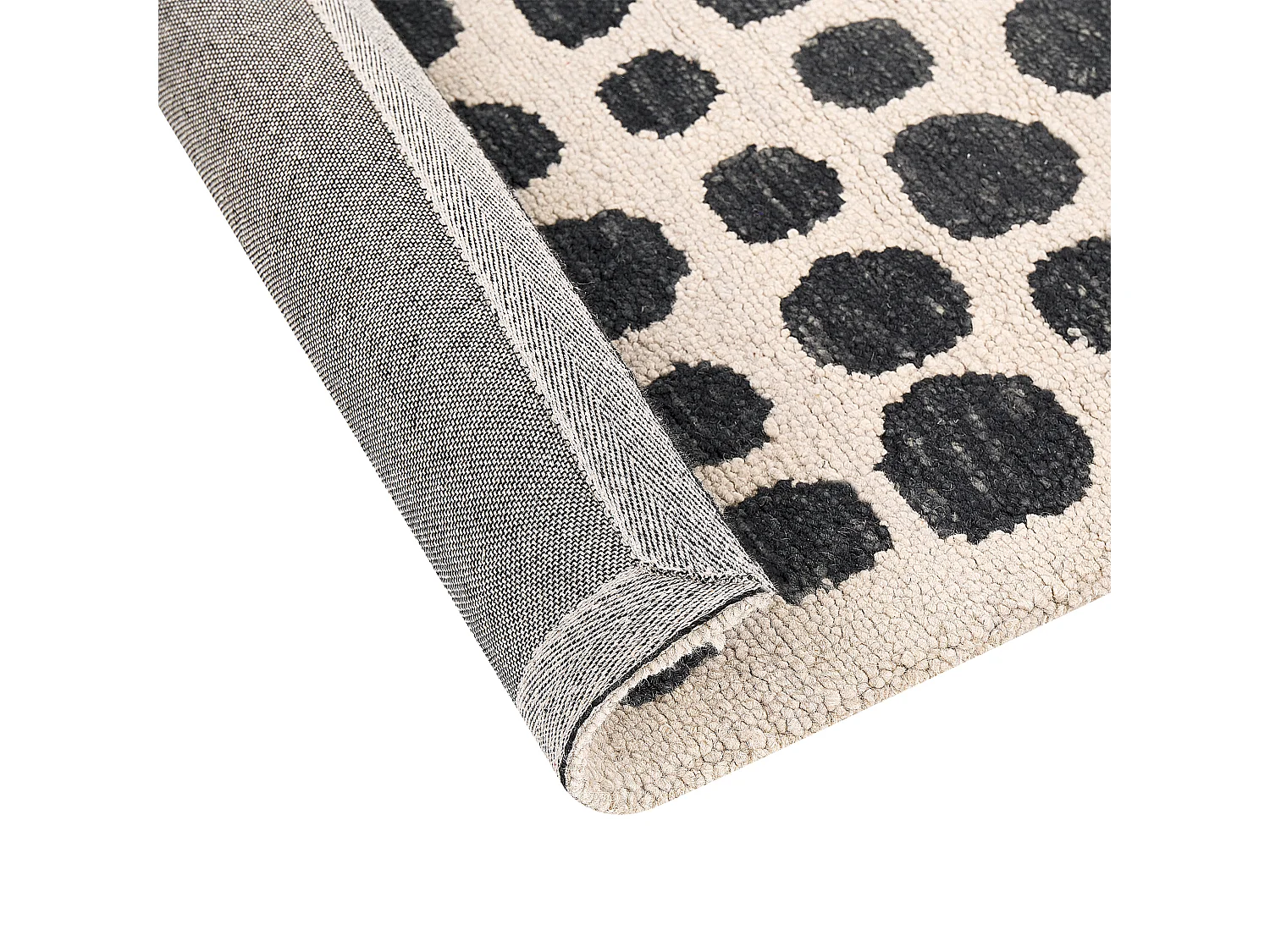 Vloerkleed wol beige/zwart 160 x 230 cm HAVRAN