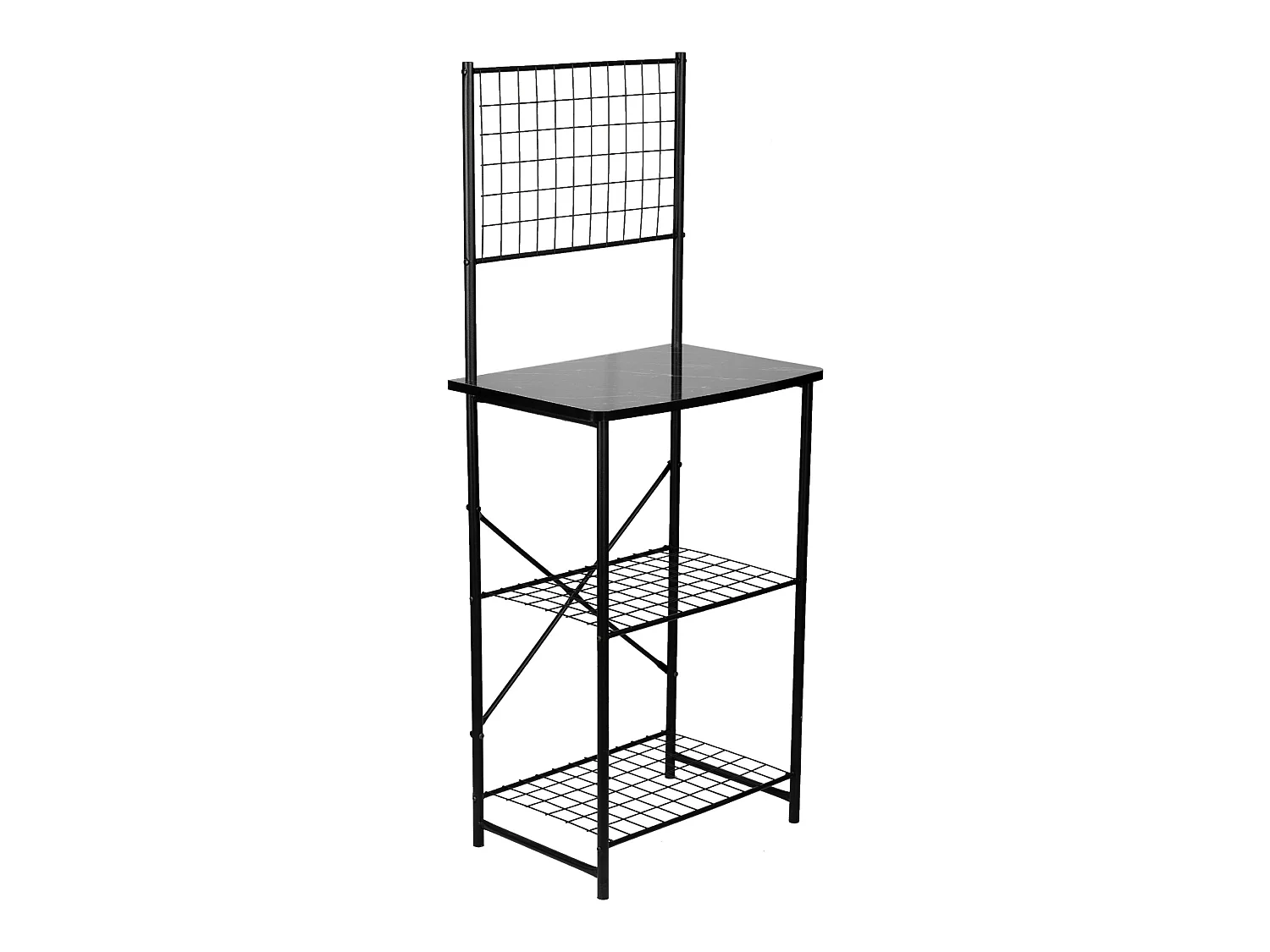 Étagère de cuisine Nibe 150 x 60 x 42 cm noir effet marbre [en.casa]