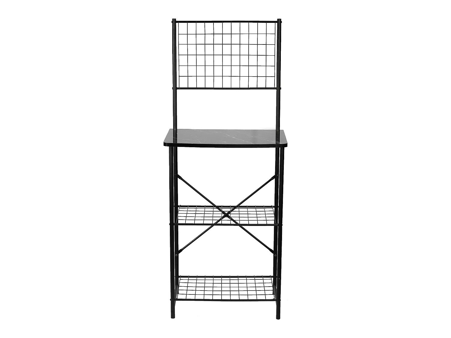 Étagère de cuisine Nibe 150 x 60 x 42 cm noir effet marbre [en.casa]