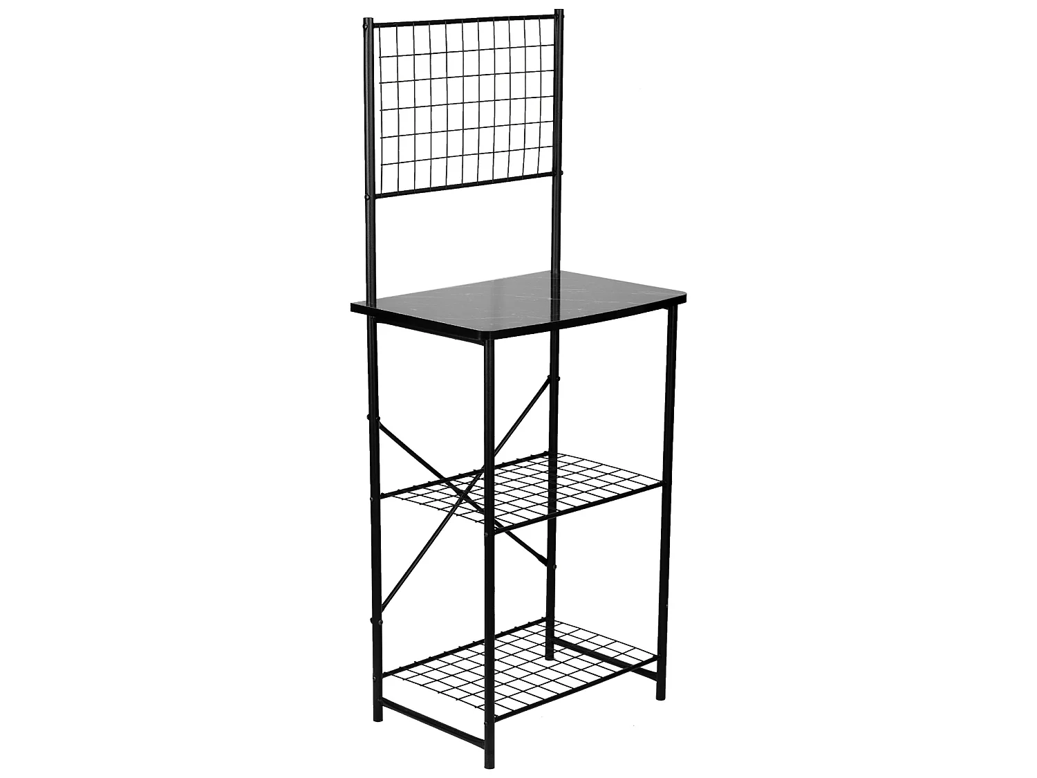 Étagère de cuisine Nibe 150 x 60 x 42 cm noir effet marbre [en.casa]